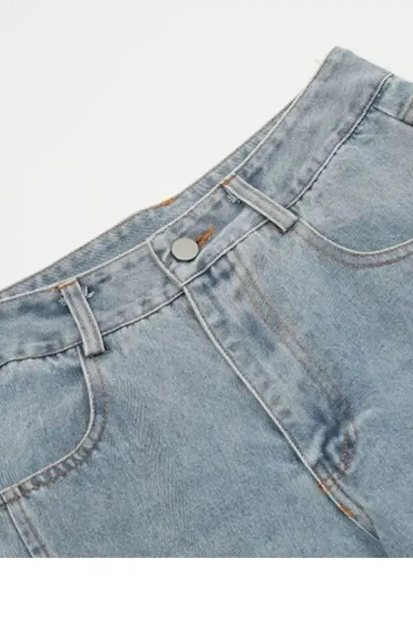 Vintage Bow Bandage Wide Leg Jeans - Image 7