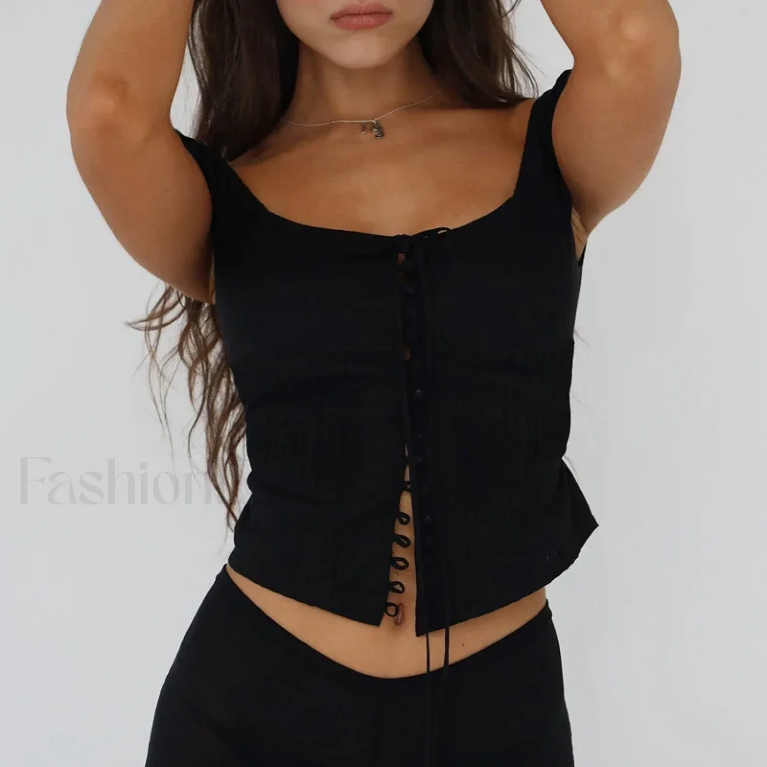 Vintage Button-Up Milkmaid Crop Top - Image 5