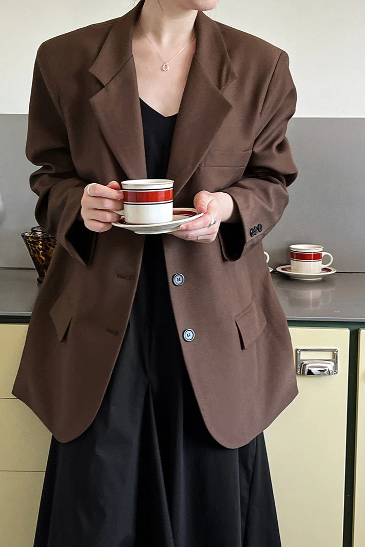 Vintage Casual Long Sleeve Blazer - Image 14