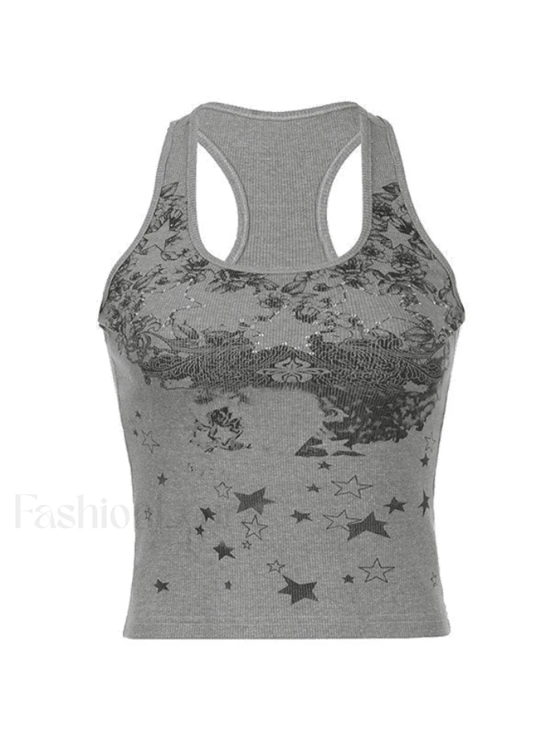 Vintage Floral Star Print Tank Top - Image 15