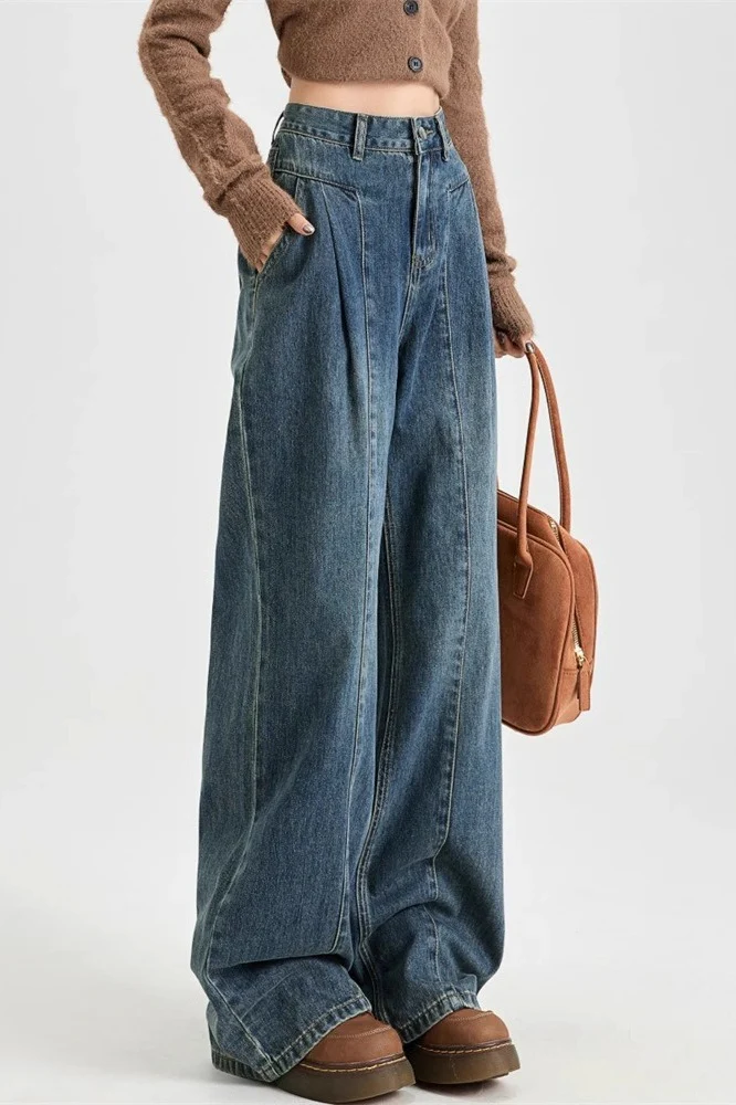 Vintage High Waist Banana Fit Wide Leg Jeans - Image 2
