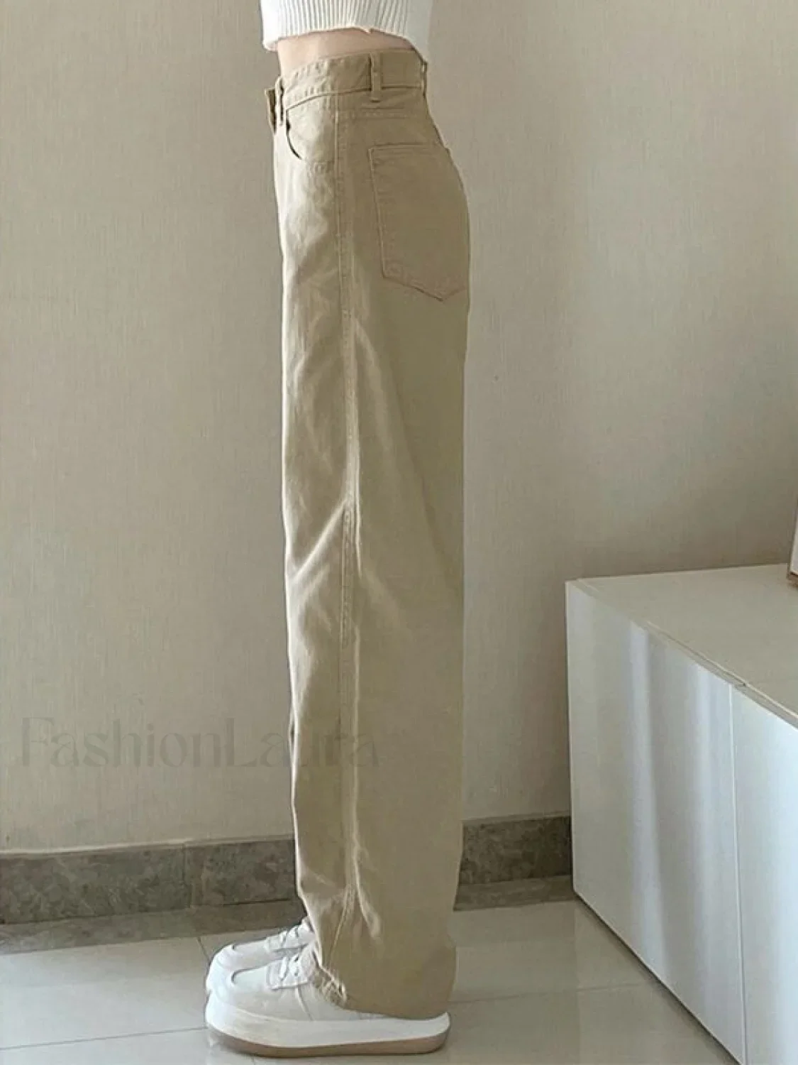 Vintage Khaki Straight Leg Boyfriend Jeans - Image 3