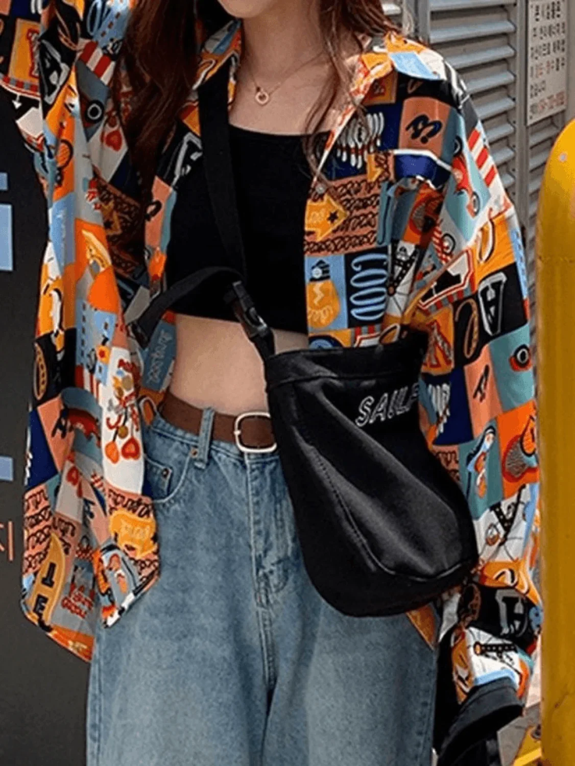 Vintage Mixed Print Long Sleeve Blouse - Image 15
