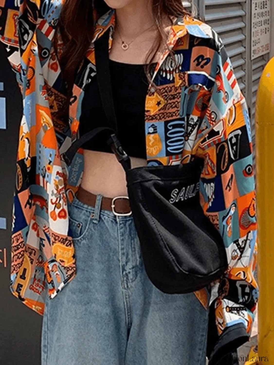 Vintage Mixed Print Long Sleeve Blouse - Image 23