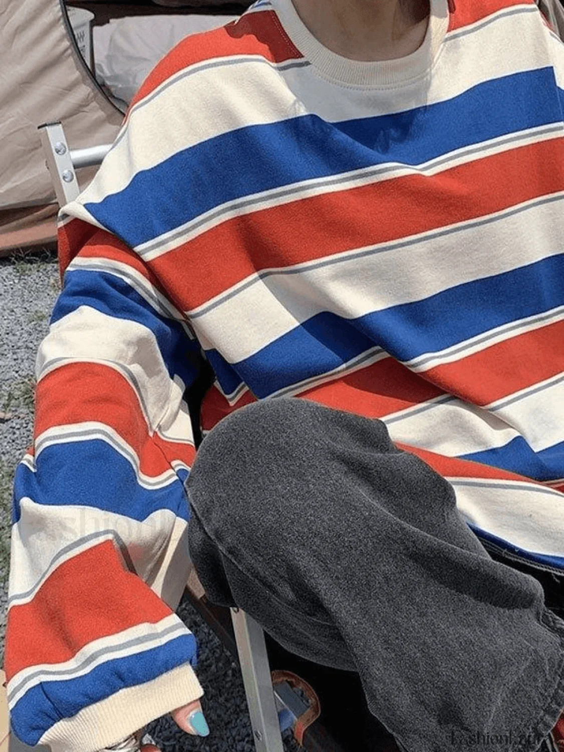 Vintage Striped Pullover Sweatshirt - Image 13