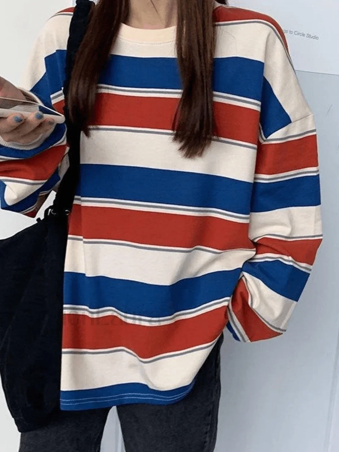 Vintage Striped Pullover Sweatshirt - Image 3