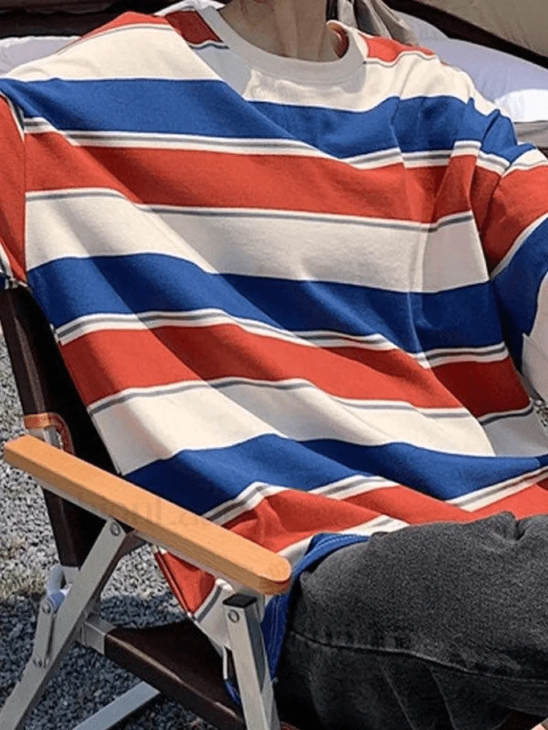 Vintage Striped Pullover Sweatshirt - Image 5