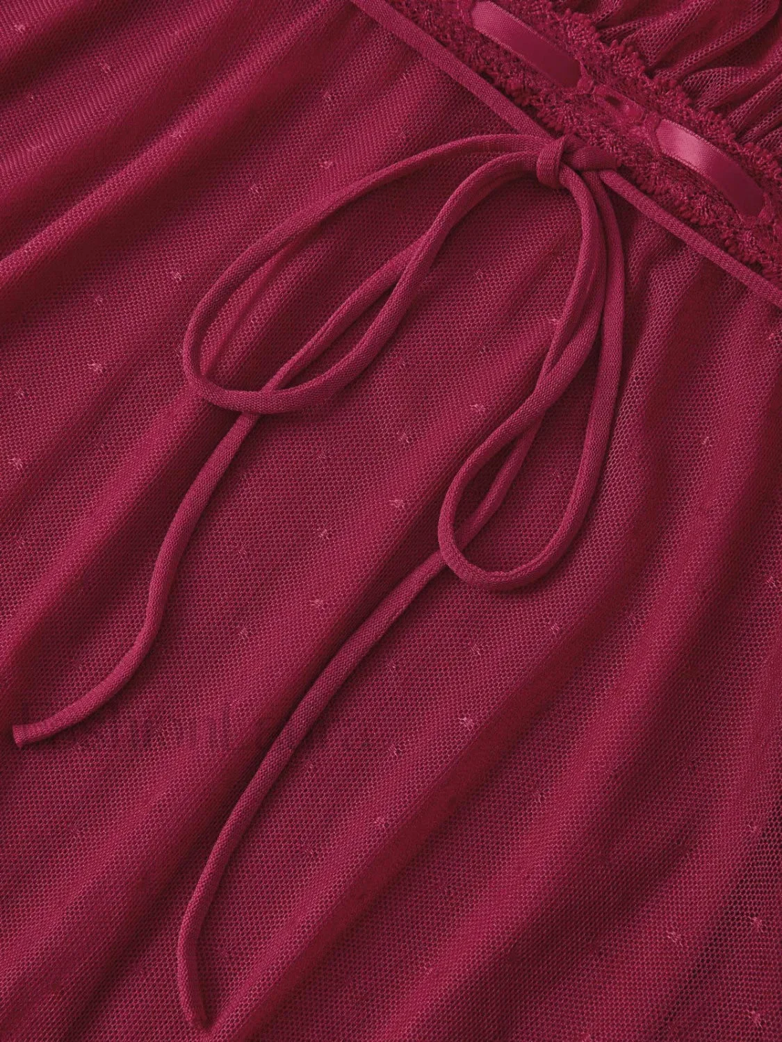 Vintage Tie Front Lace Trim Blouse - Image 5
