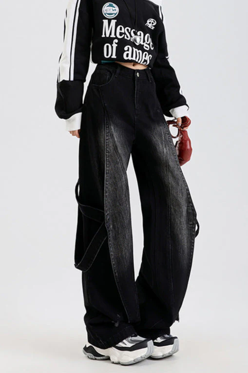 Vintage Washed Patchwork Jeans - Image 5