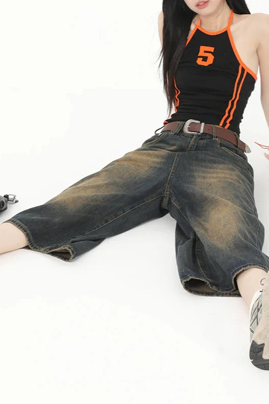 Vintage Y2K Loose Cropped Jeans - Image 3