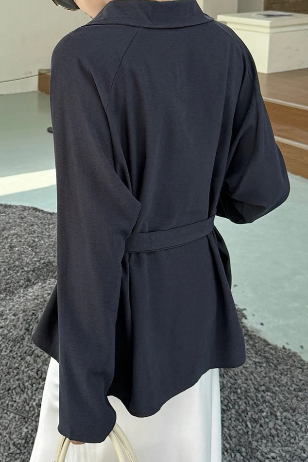 Waist Defining Plunge Neck Blouse - Image 8