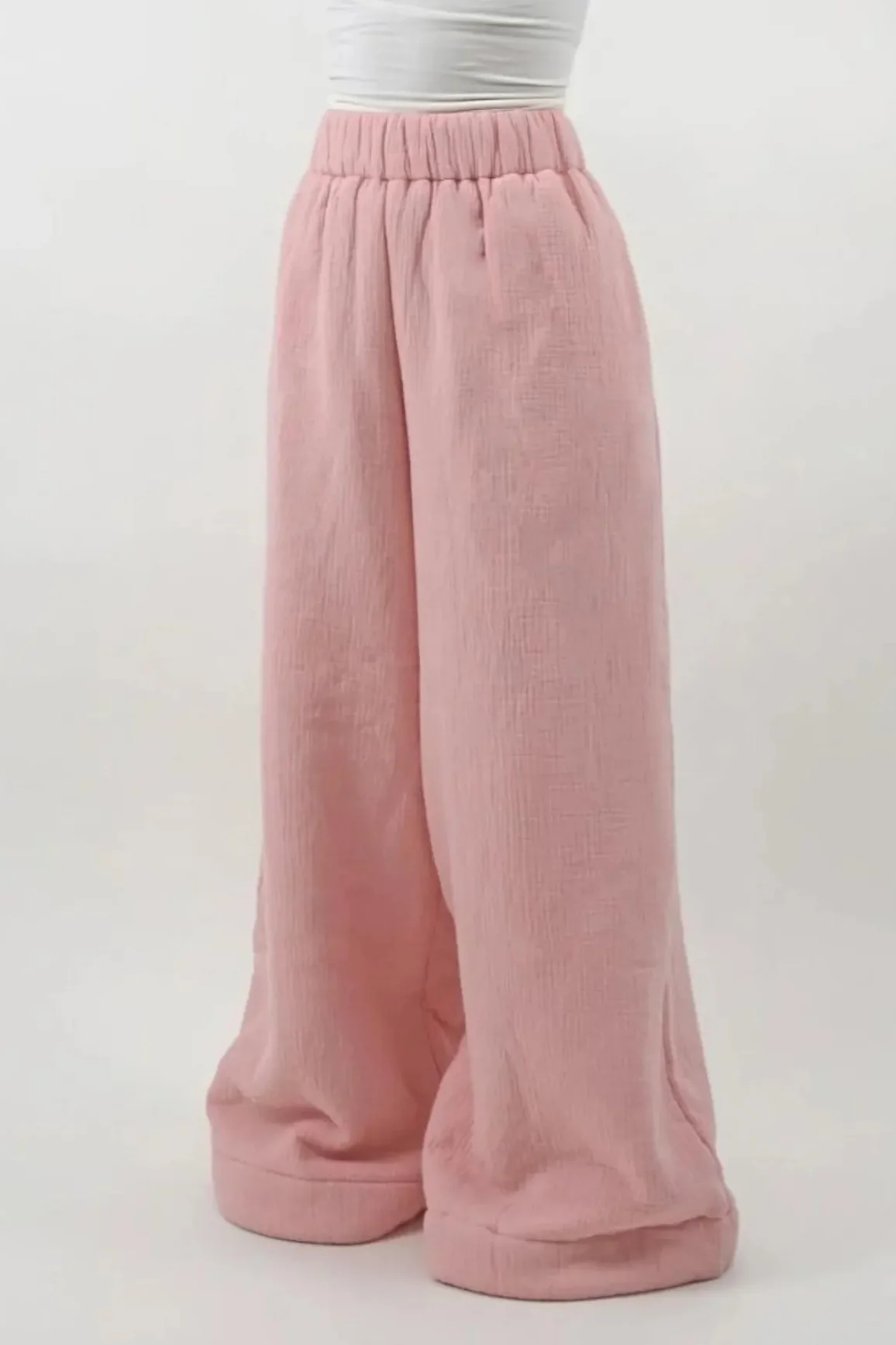 Warm Fleece Lined Solid Knit Pants - Image 10