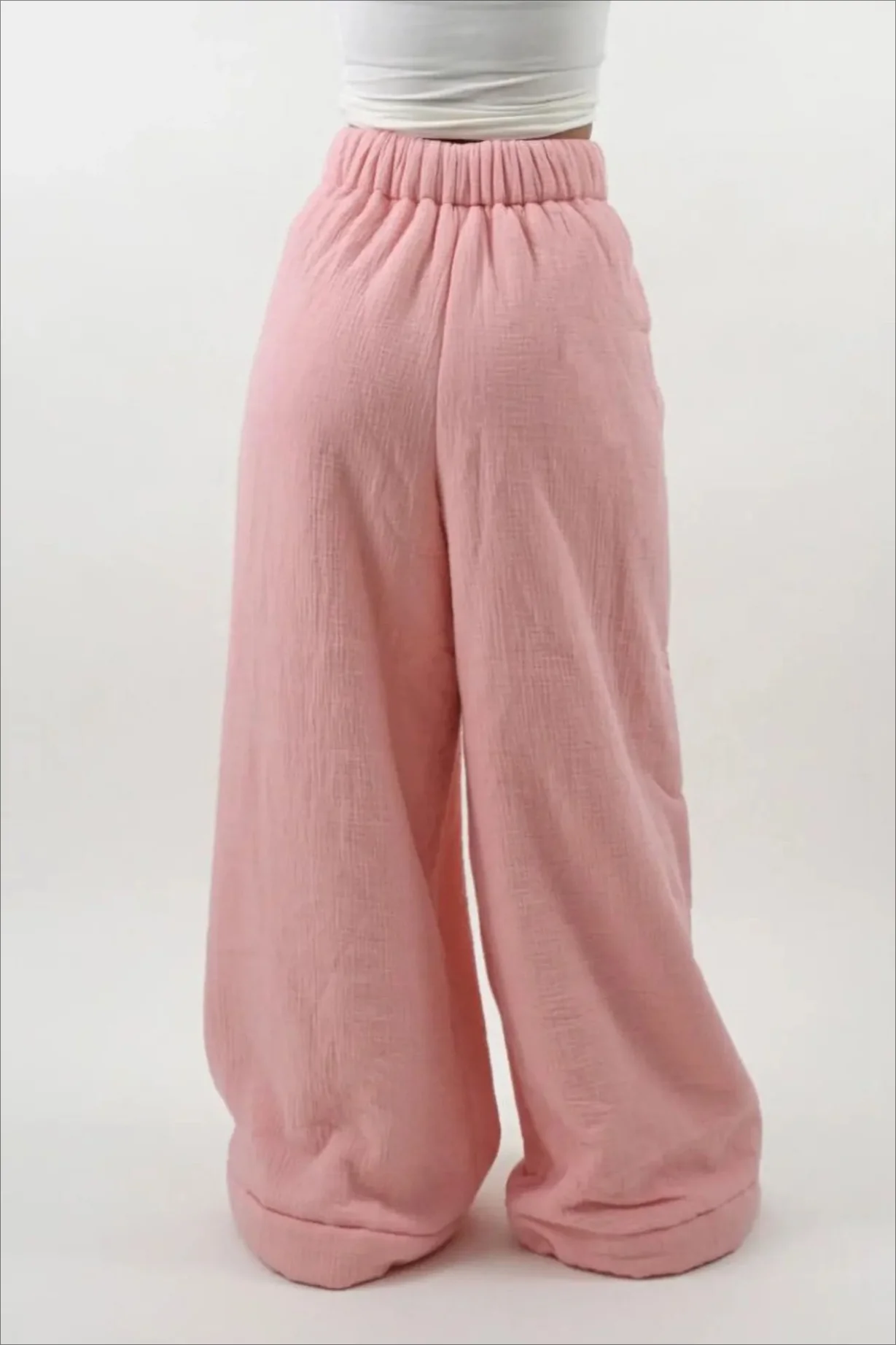 Warm Fleece Lined Solid Knit Pants - Image 12