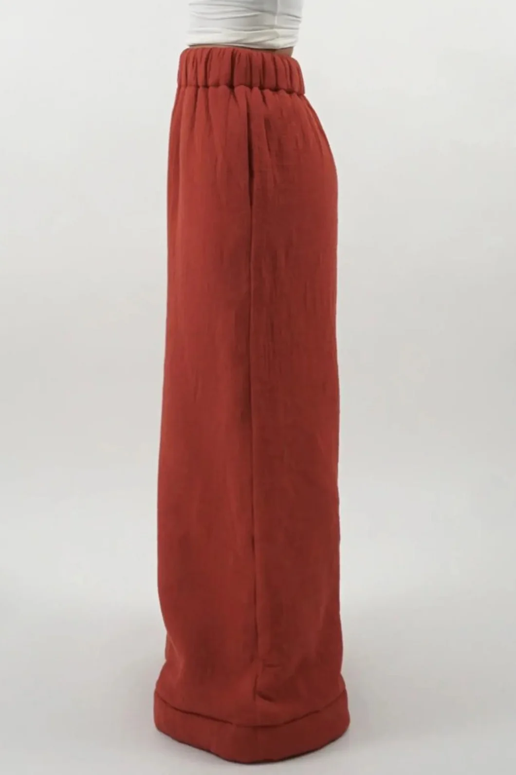 Warm Fleece Lined Solid Knit Pants - Image 2