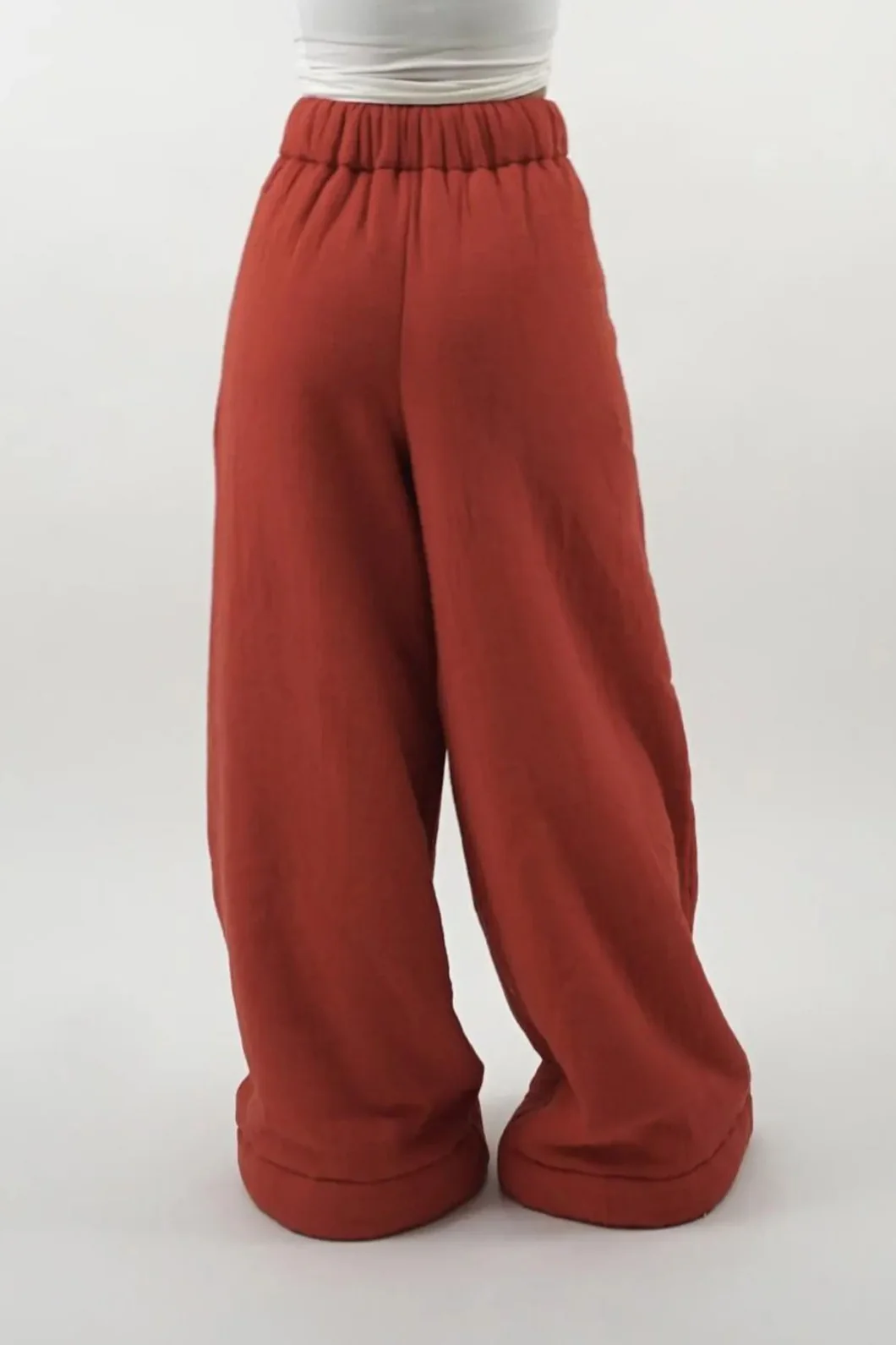 Warm Fleece Lined Solid Knit Pants - Image 3