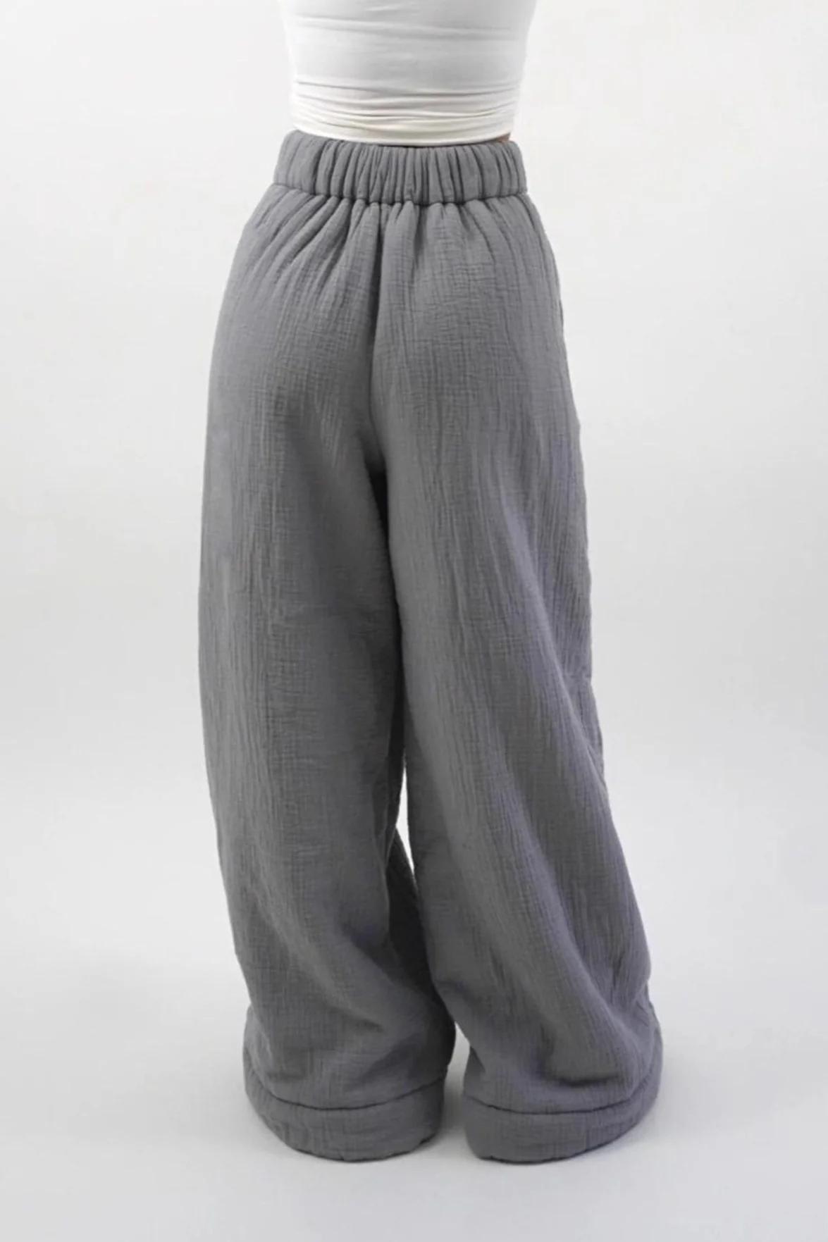 Warm Fleece Lined Solid Knit Pants - Image 4