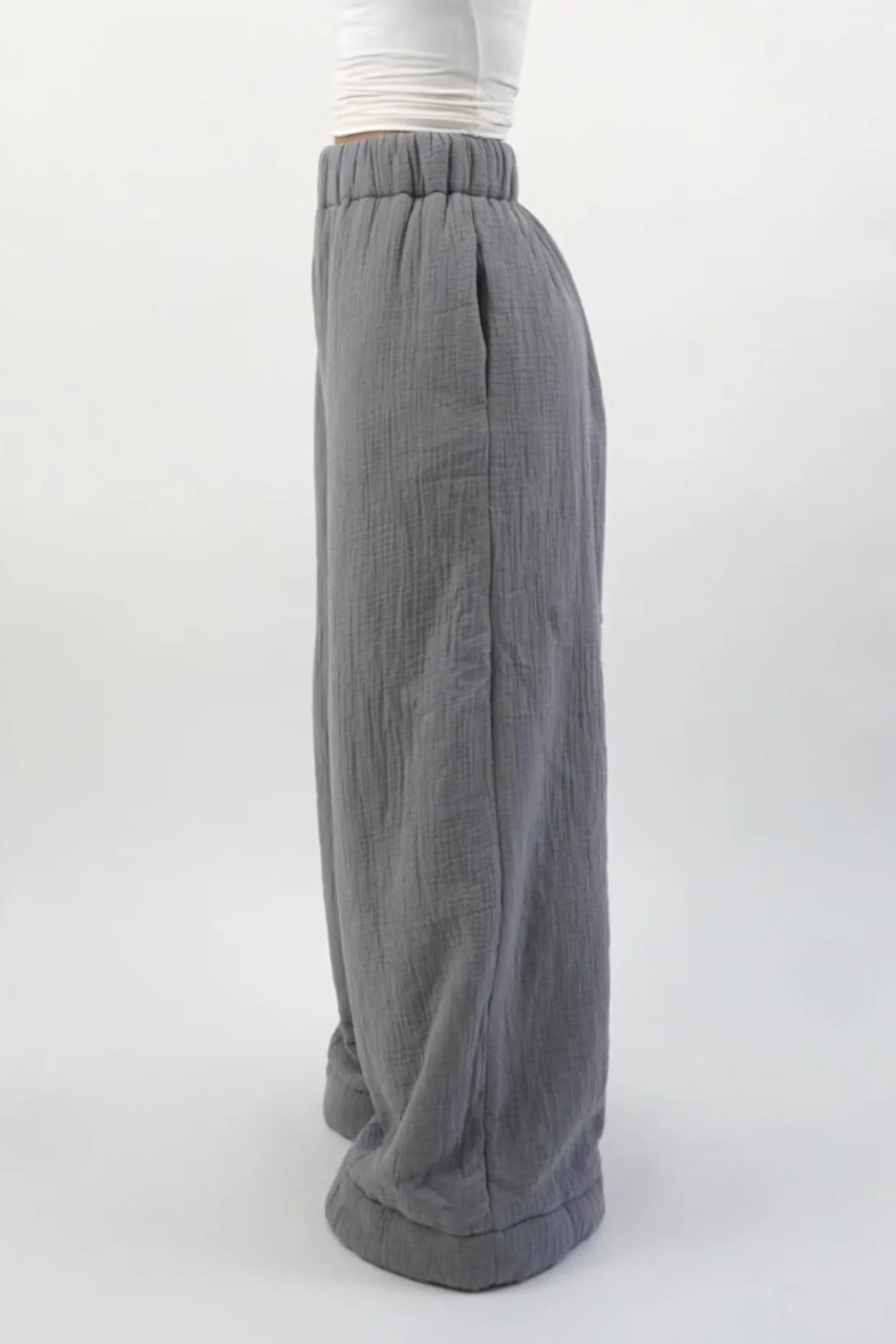 Warm Fleece Lined Solid Knit Pants - Image 5