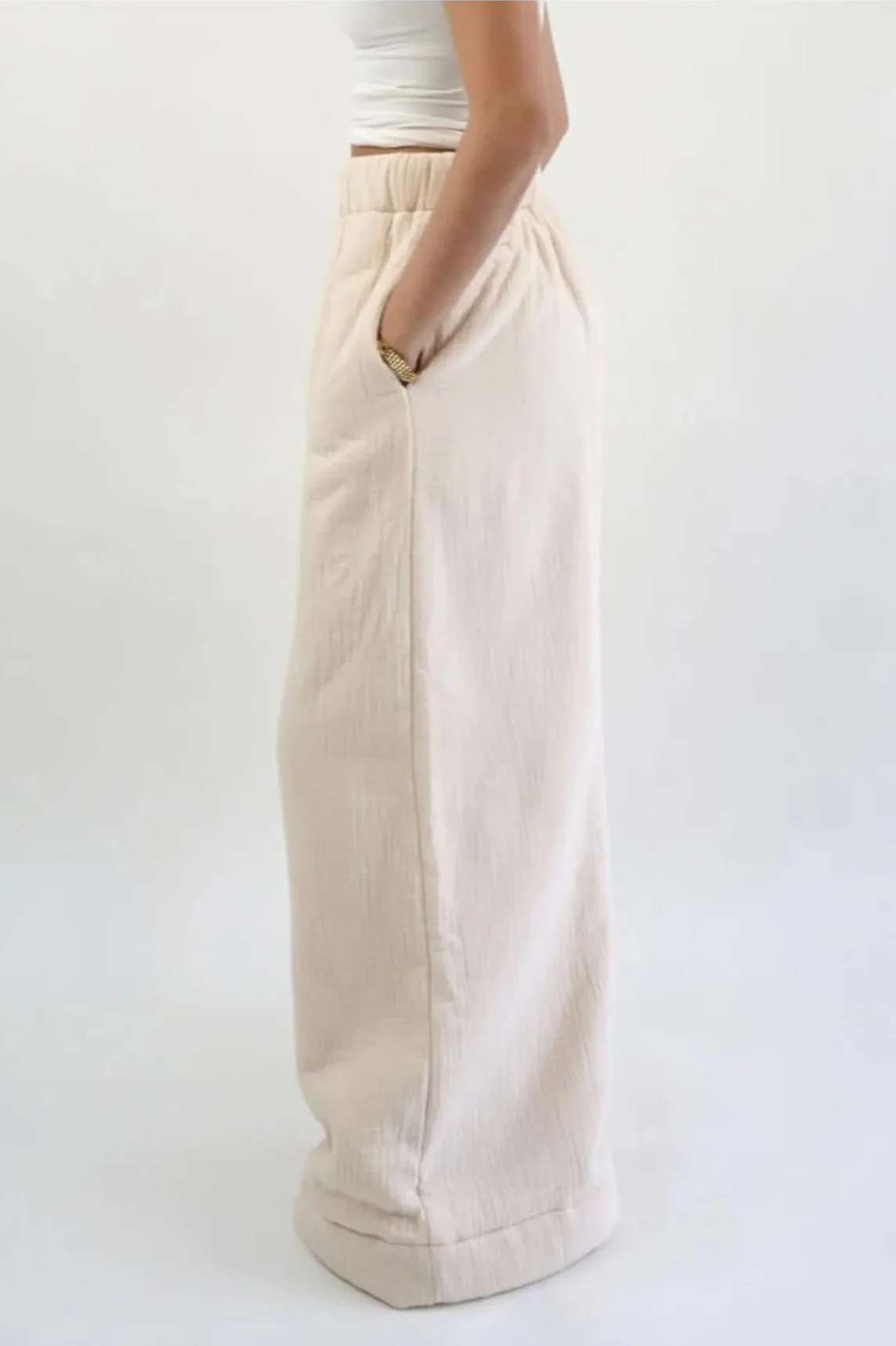 Warm Fleece Lined Solid Knit Pants - Image 9