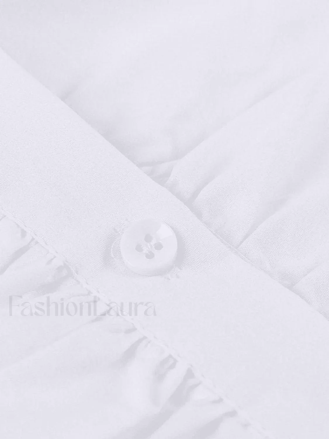 White Ruched Cropped Long Sleeve Blouse - Image 11