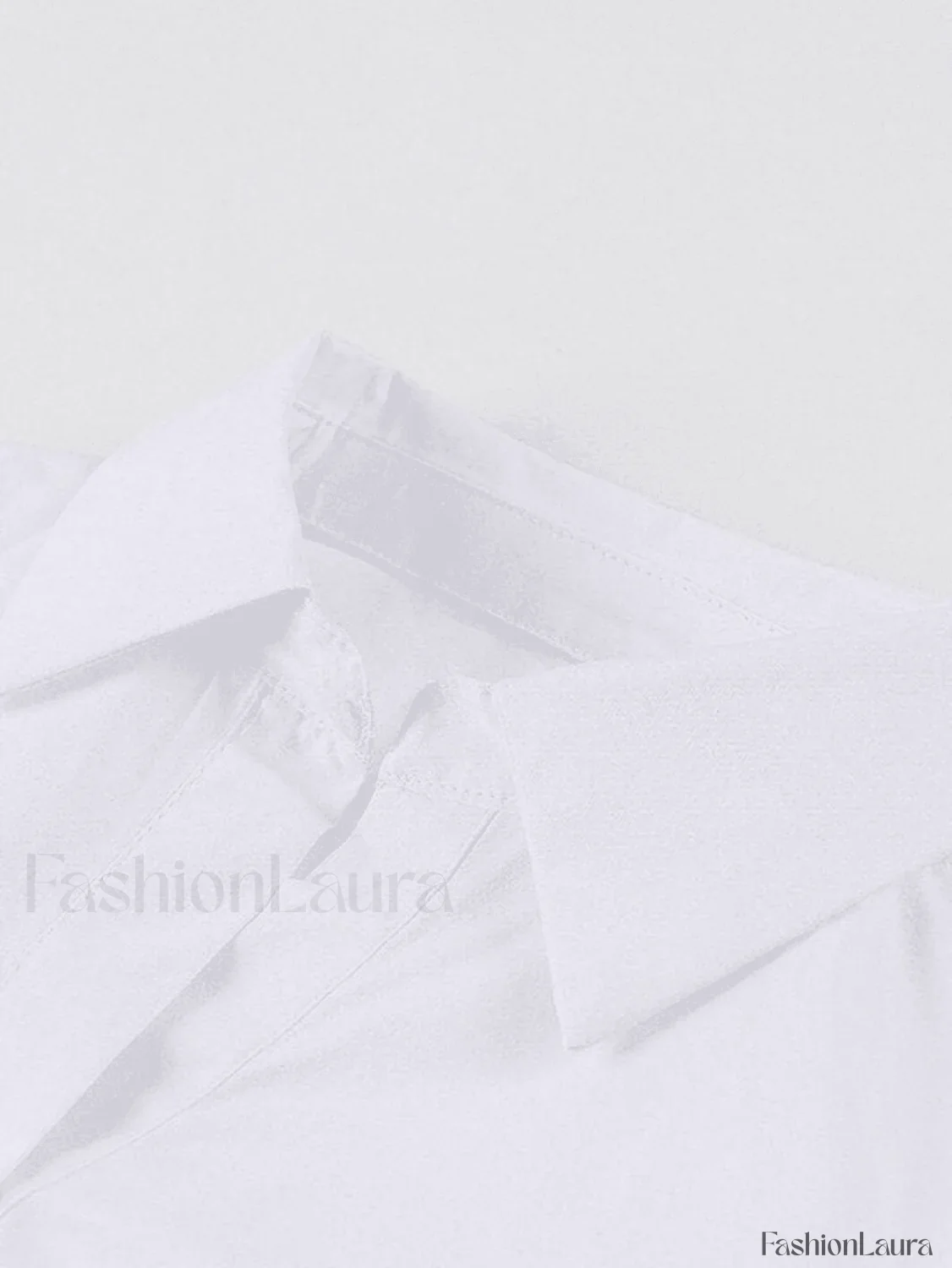 White Ruched Cropped Long Sleeve Blouse - Image 14