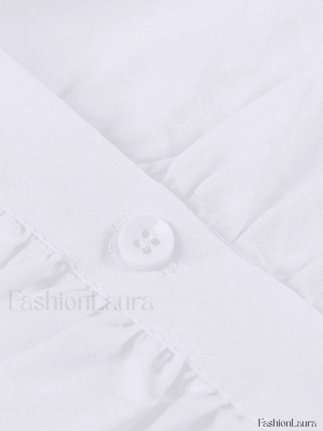 White Ruched Cropped Long Sleeve Blouse - Image 16