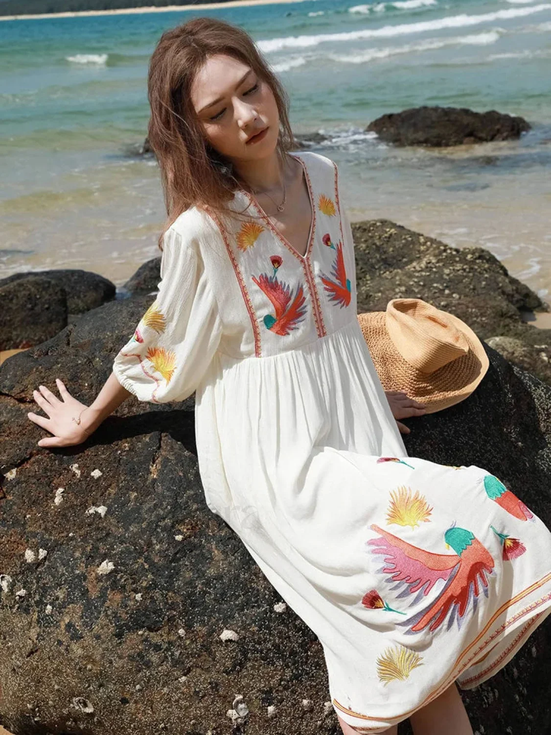White Tiered Boho Dress - Image 6