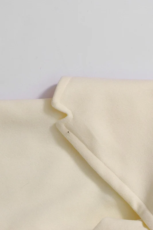 Wide Lapel Long Wool Blend Overcoat - Image 5