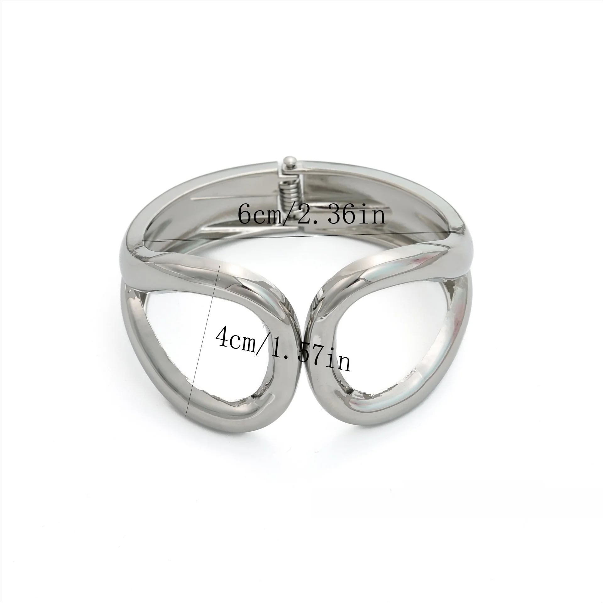 Wide Openwork Coil Metal Cuff Bracelet - Image 17