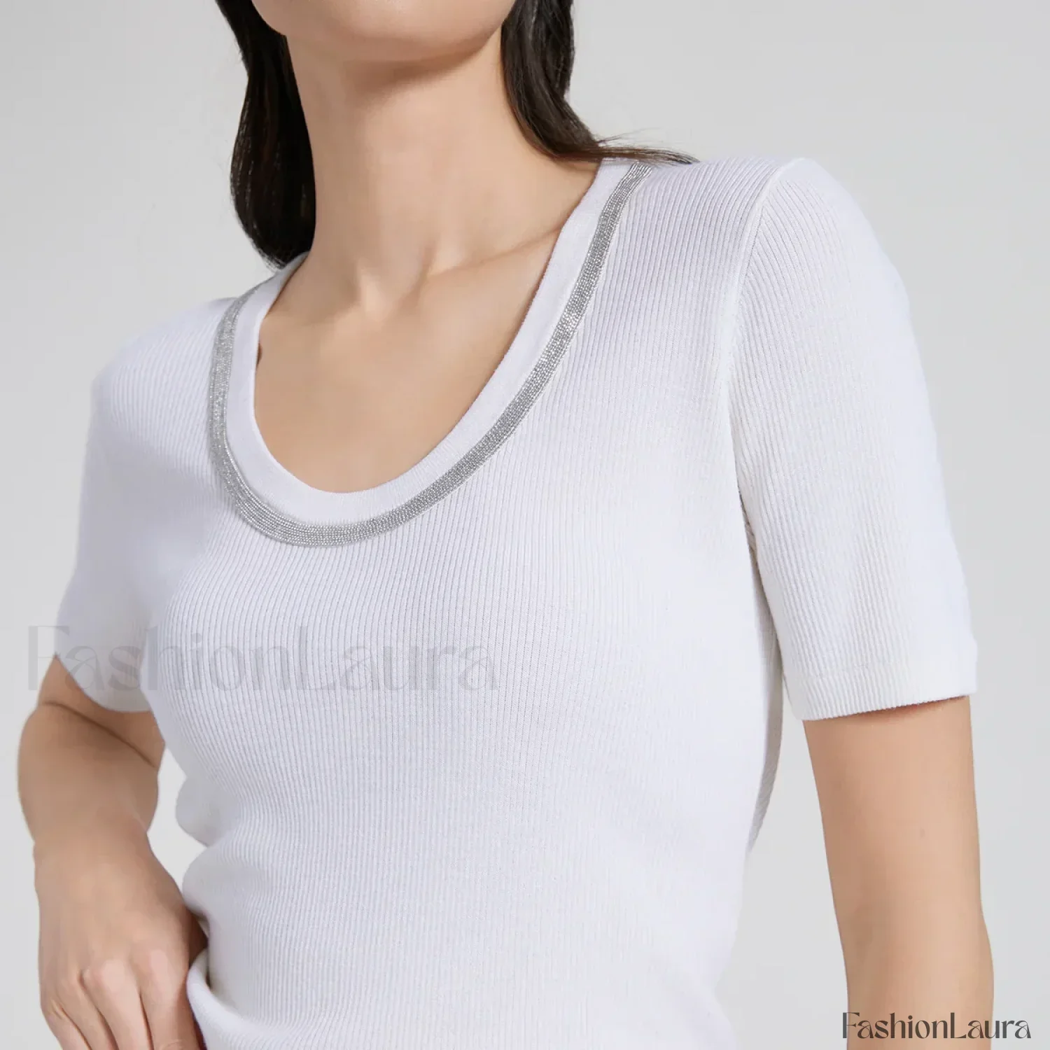 Wool Silk Vest Summer Casual T-Shirt - Image 13
