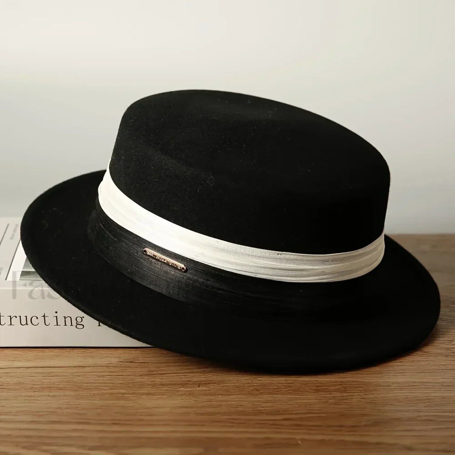 Woolen Top French Ladies Retro Big Brimmed English Style Hat - Image 5