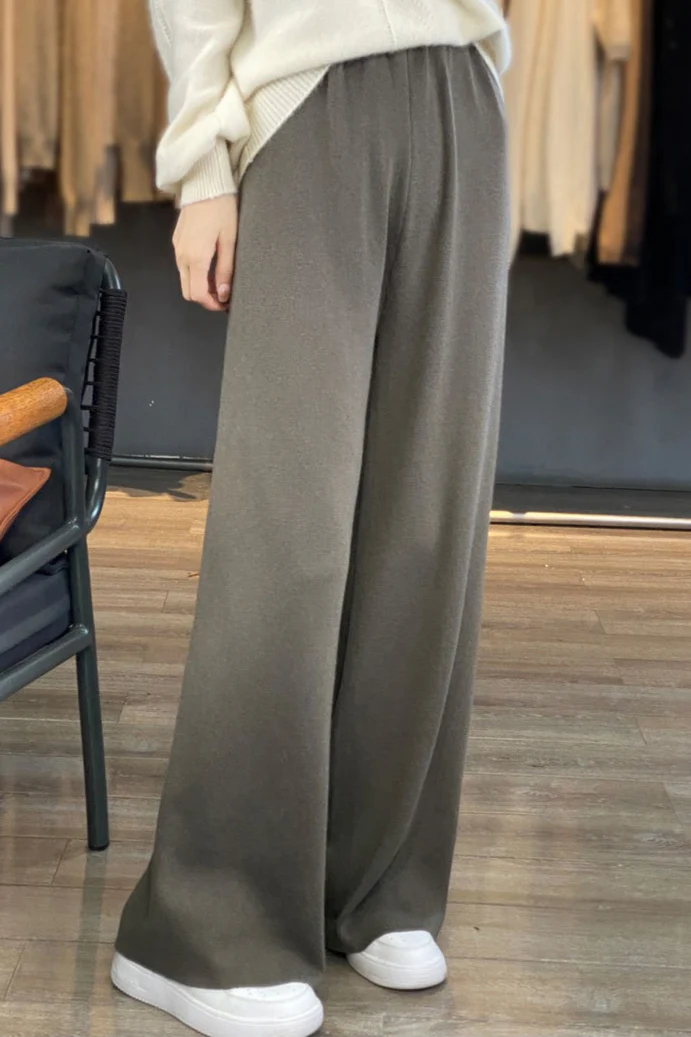 Worsted Wool Draped Knit Pants - Image 4