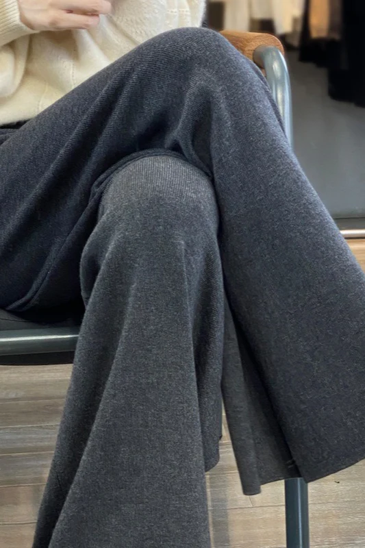 Worsted Wool Draped Knit Pants - Image 7