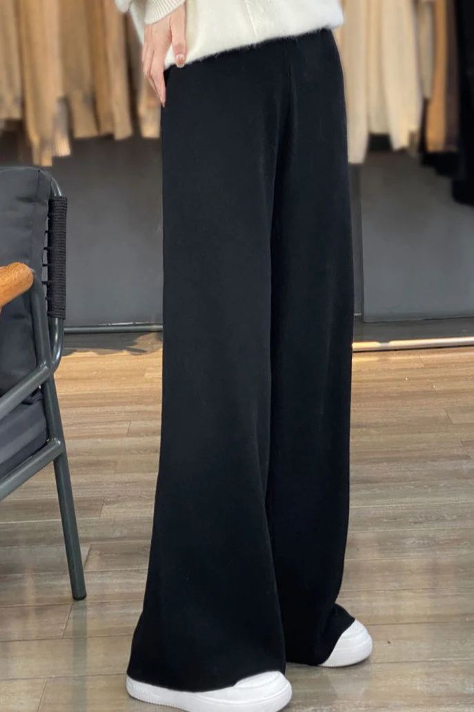 Worsted Wool Draped Knit Pants - Image 9