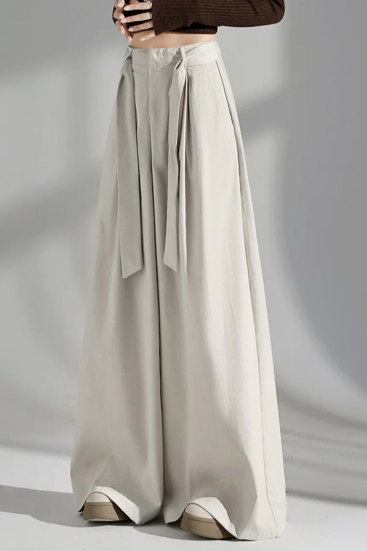 Wrinkle Resistant Denim Cotton Wide Leg Pants - Image 2