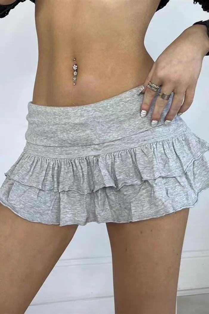 Y2K Casual Solid Pleated Skirt - Image 5