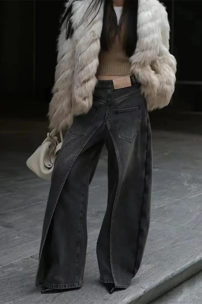 Y2K Vintage Reversible Deconstructed Wide Leg Jeans - Image 6