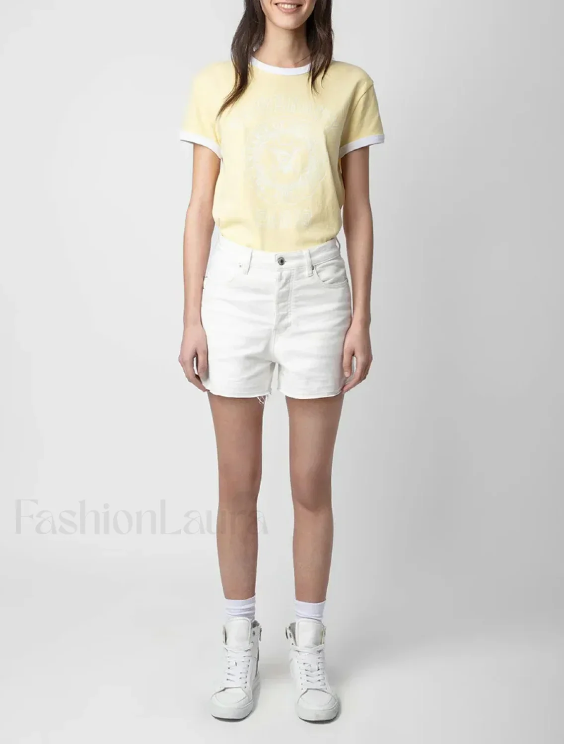 Yellow Contrast Color T-Shirt - Image 2